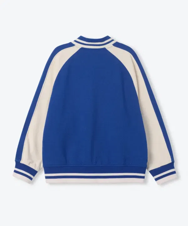 Свитшот-куртка оверсайз реглан, Varsity, Musinsa Standard Kids, синий — фото 3