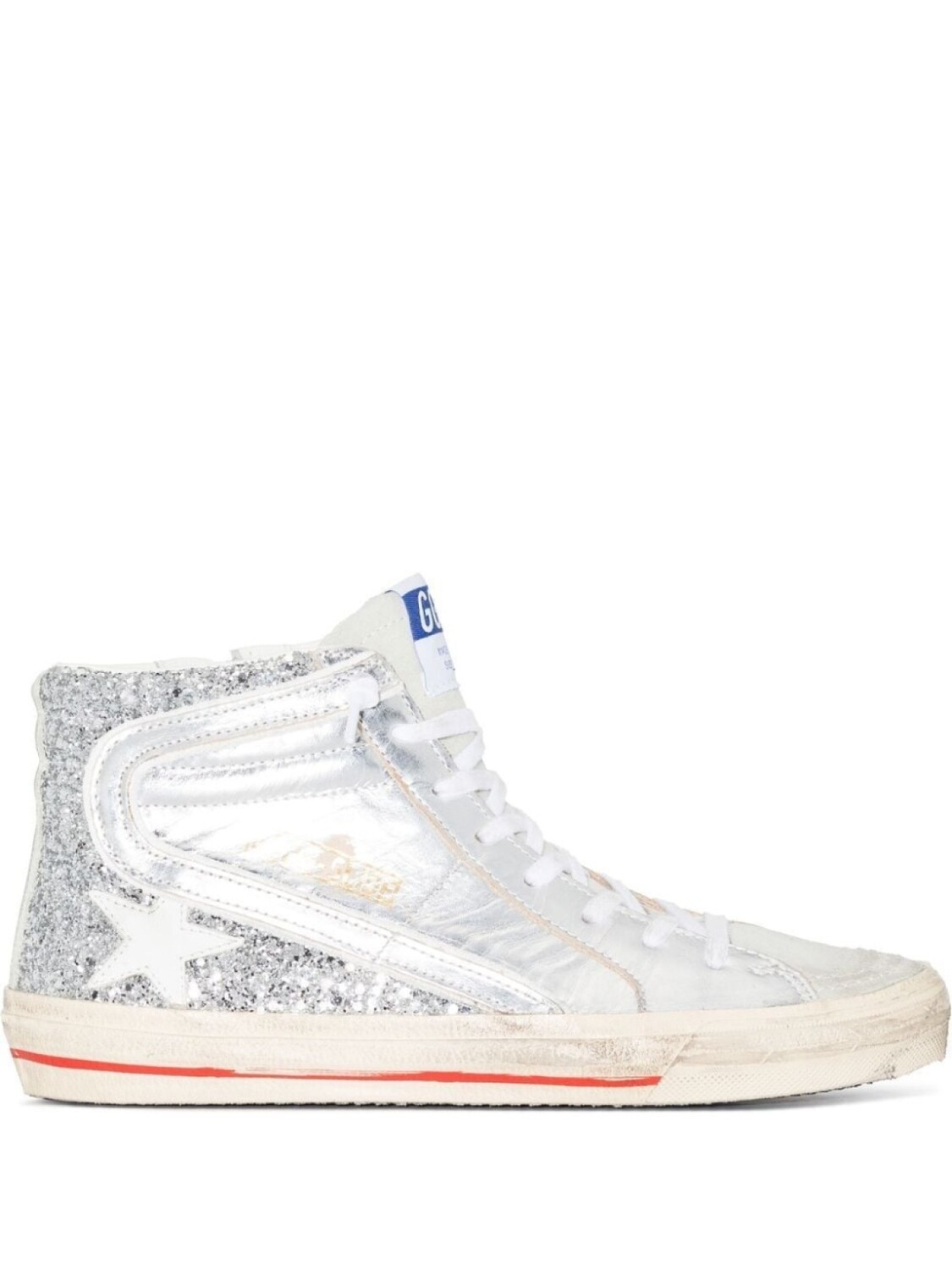 

Golden Goose кеды с нашивкой-логотипом, серебристый