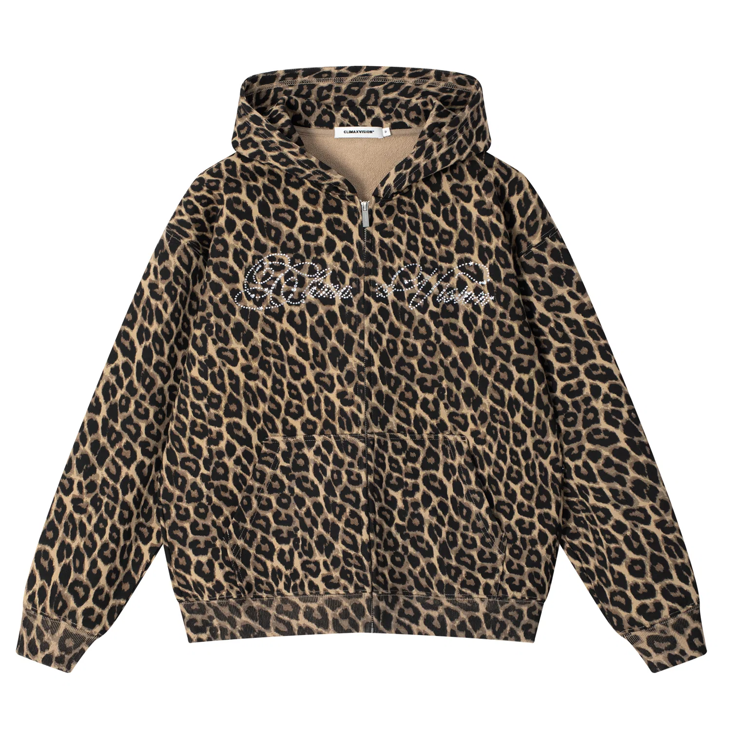 Детский свитшот с принтом CLIMAX VISION, Coffee Leopard Print