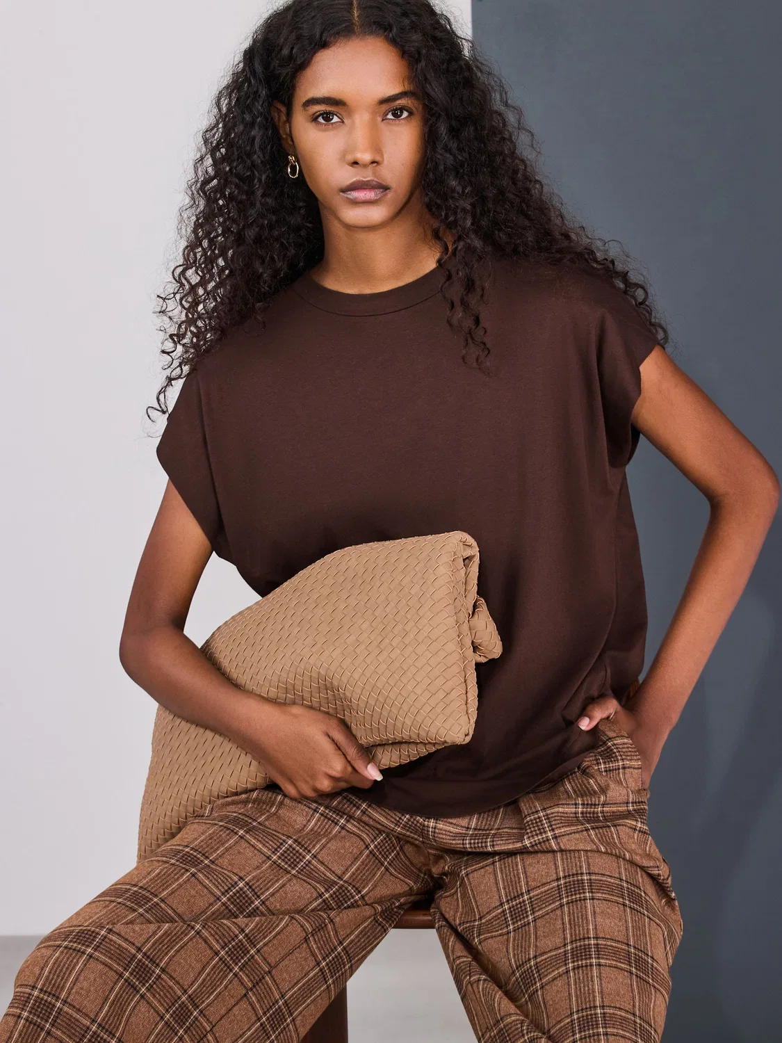 Футболка с коротким рукавом-кап, Chocolate Brown Next