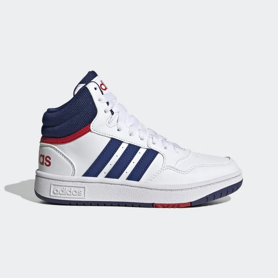Детские кроссовки с дышащим верхом Hoops Mid adidas, Бело-синий