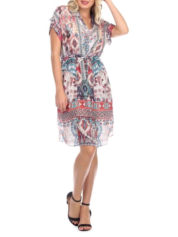 

Платье La Moda Clothing с комбинированным принтом, мультиколор
