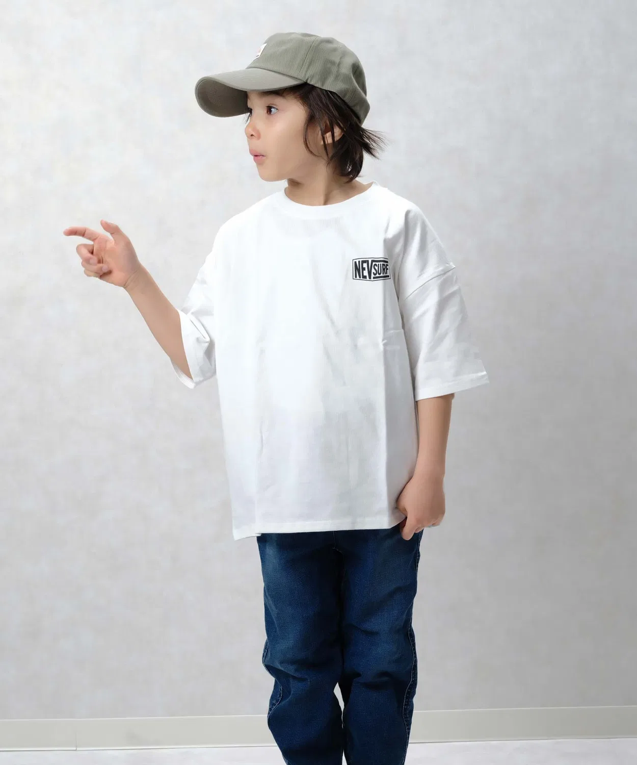Детская футболка с принтом Oversize NEVSURF NEV, White — фото 3