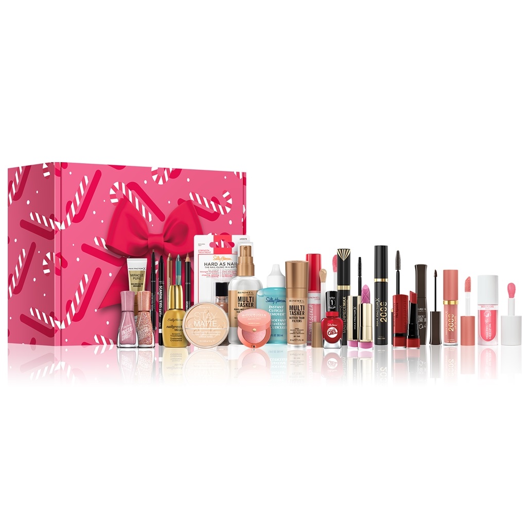 

Адвент-календарь Rimmel x Sally Hansen, Max Factor, Bourjois Candy Glam, 24 предмета