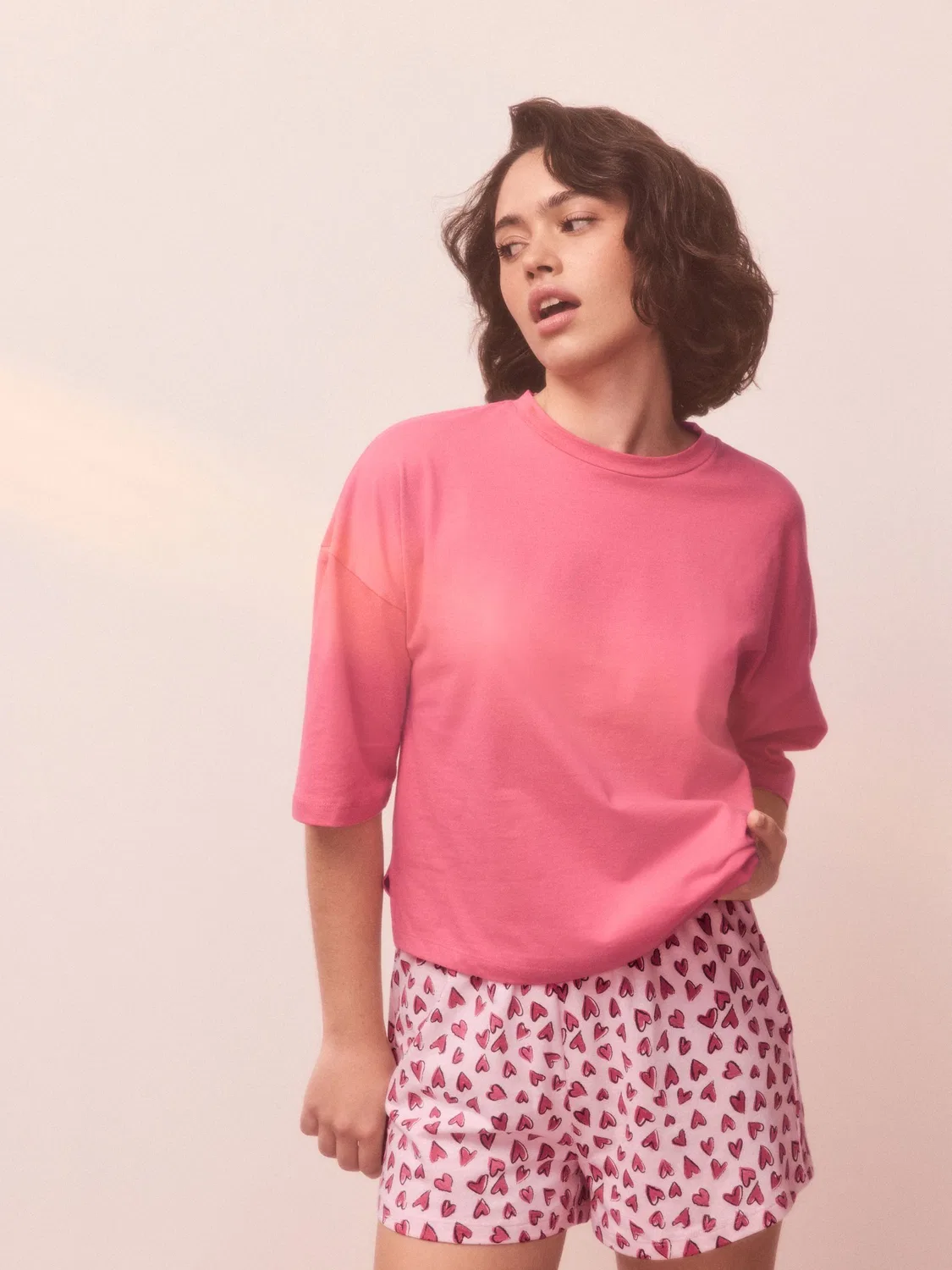 Пижама хлопковая Next Pink Heart, розовая