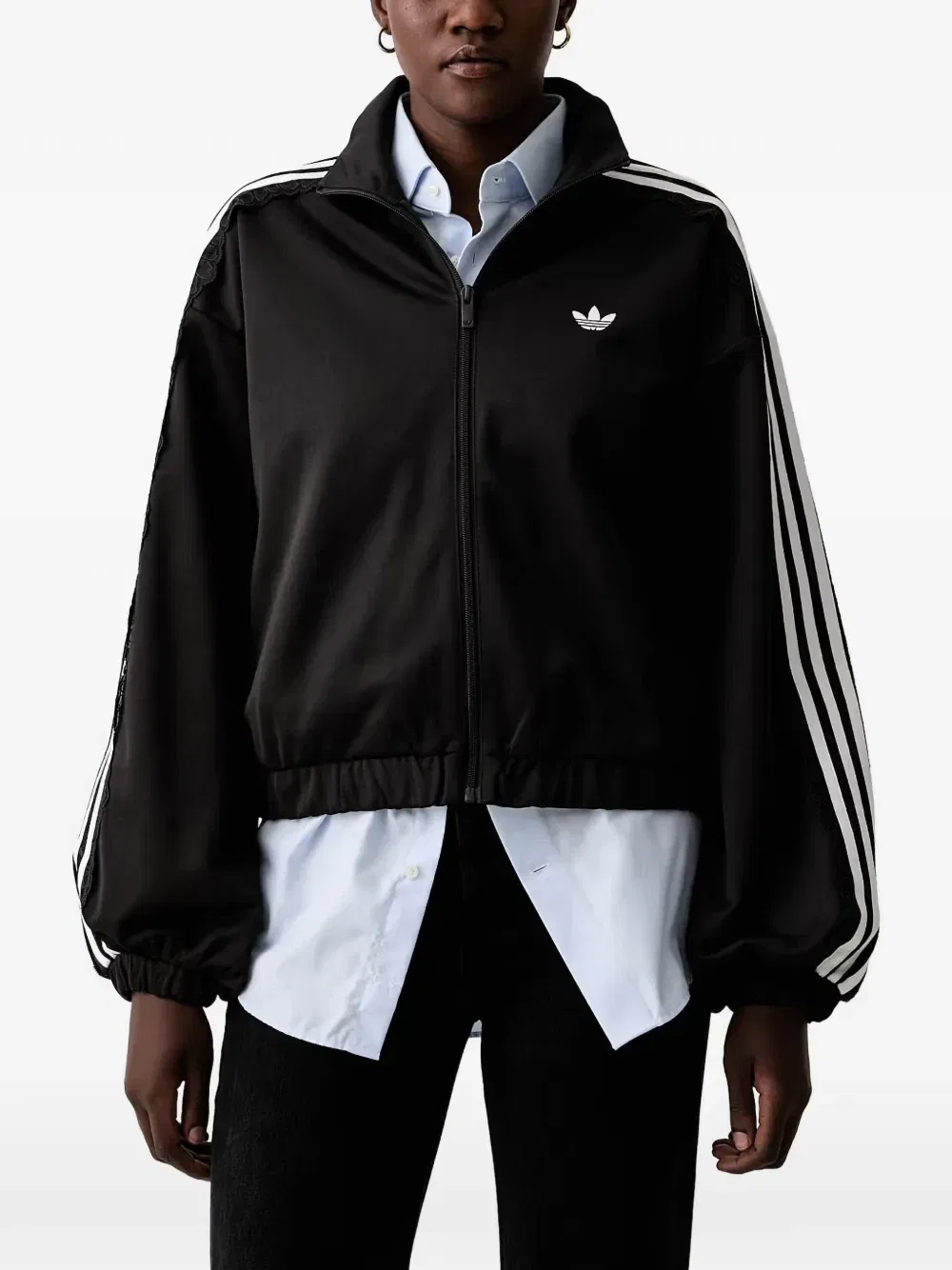 Куртка с кружевной отделкой adidas, черный