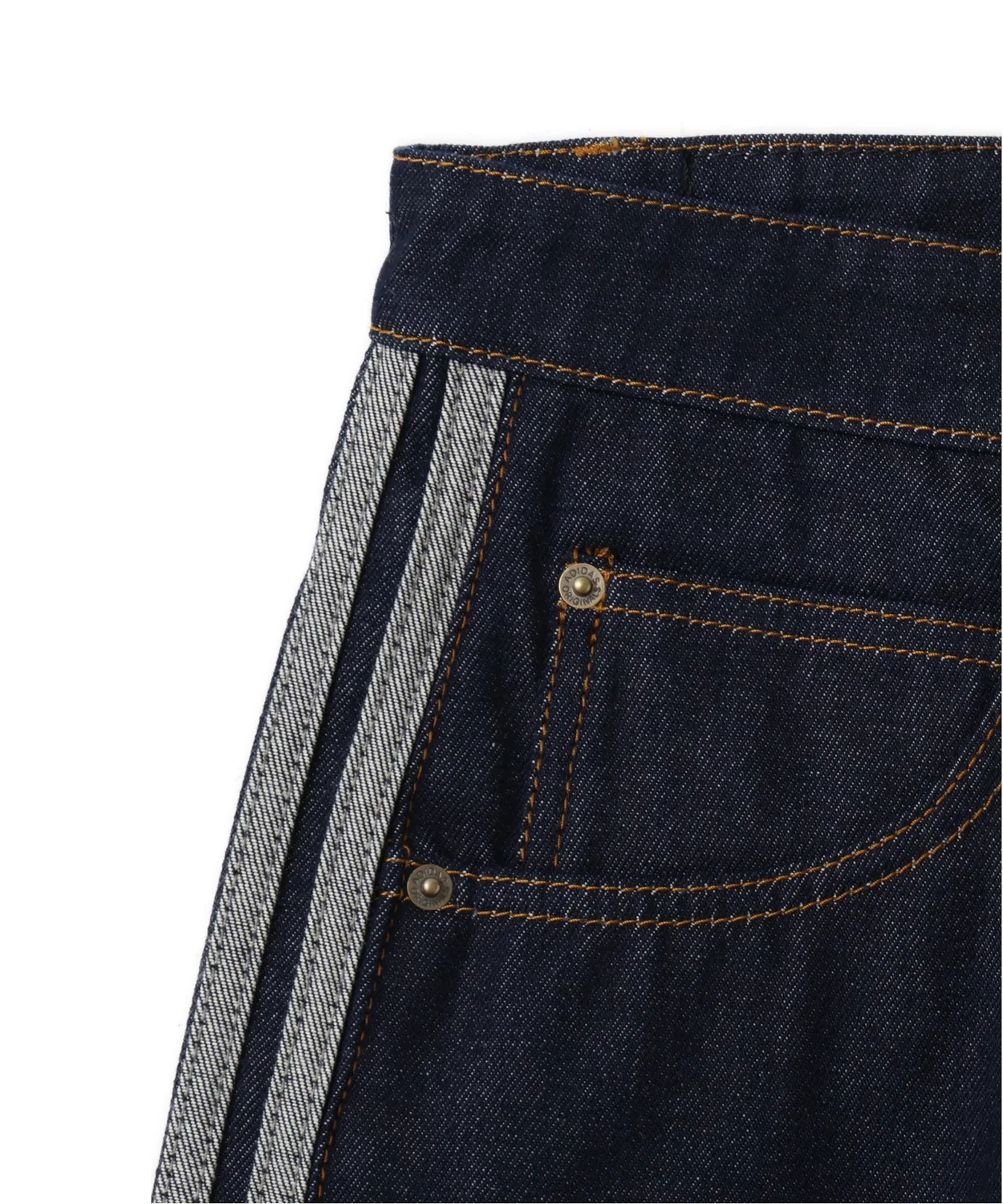 Мужские джинсовые шорты с принтом Firebird Adicolor Raw Denim Adidas, Dark Indigo Blue — фото 3