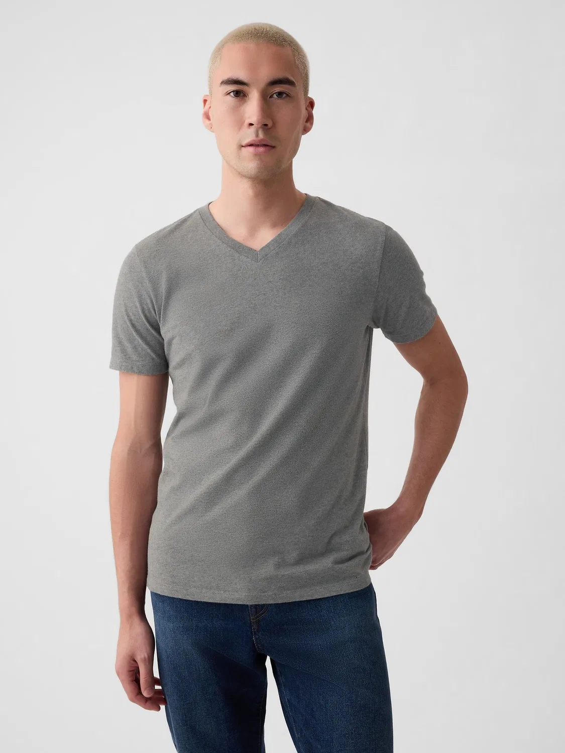 Футболка с V-образным вырезом, Classic Gap, серый