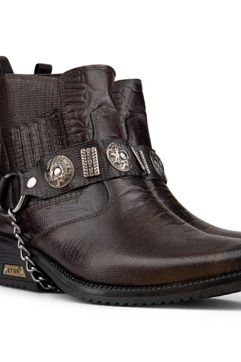 Мужские коричневые кожаные ботинки Winklepicker в стиле вестерн-готики Infinity Leather, коричневый — фото 3