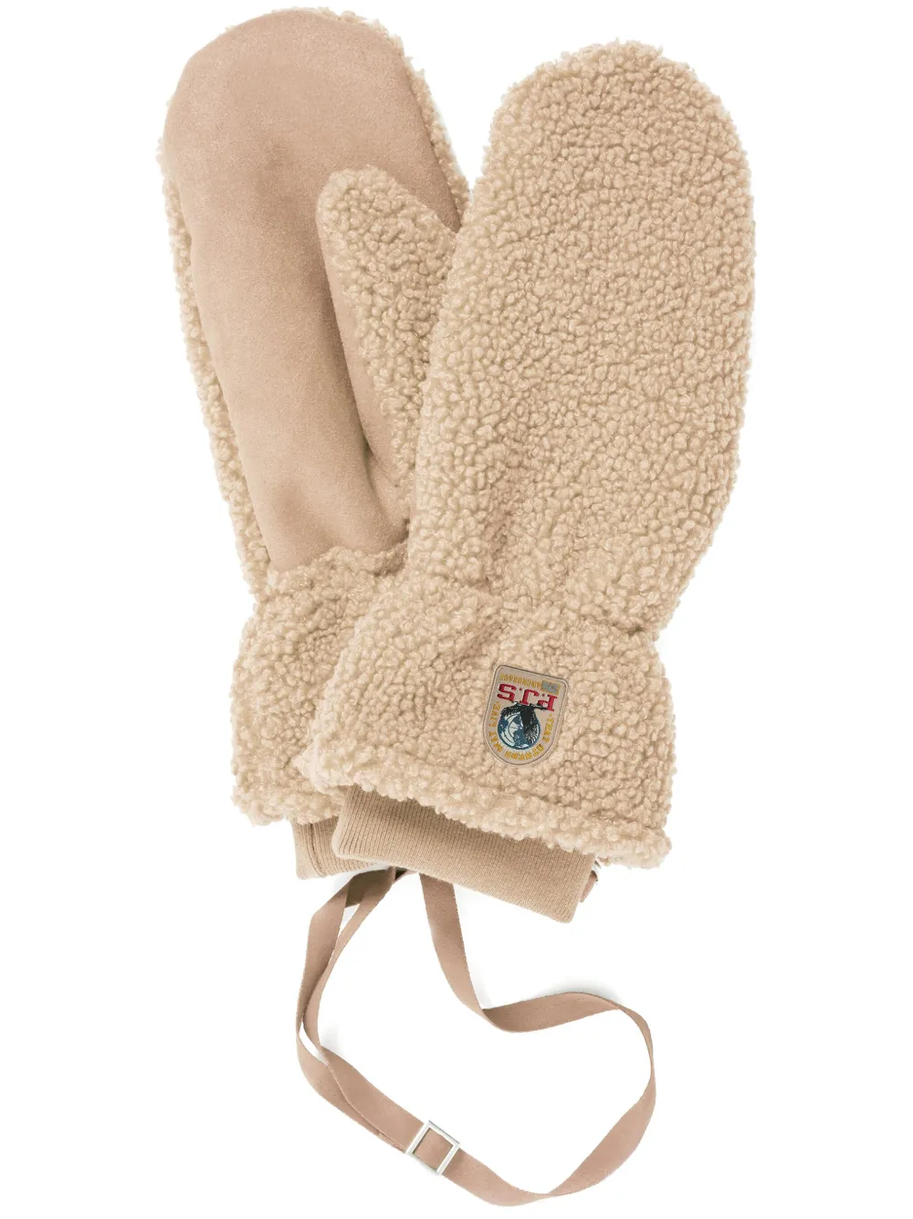 

Перчатки из букле с нашивкой-логотипом Parajumpers, бежевый