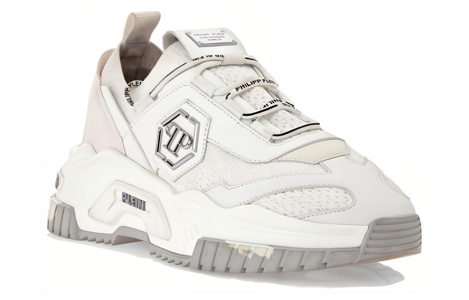 PHILIPP PLEIN Кожаные мид-топы Casual Shoes Unisex White — фото 4