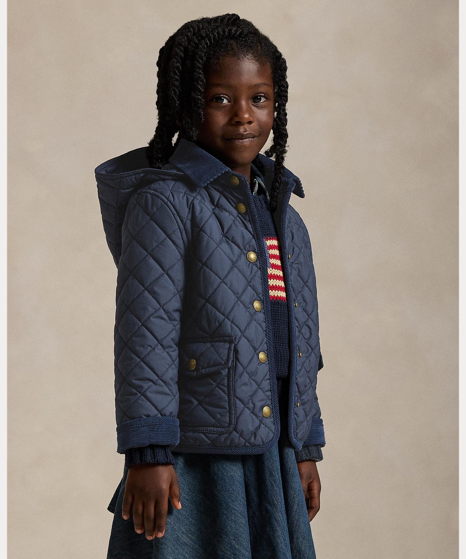 Стеганая водоотталкивающая куртка от ожогов (для девочек, 2-6 лет) Polo Ralph Lauren, 410 Navy