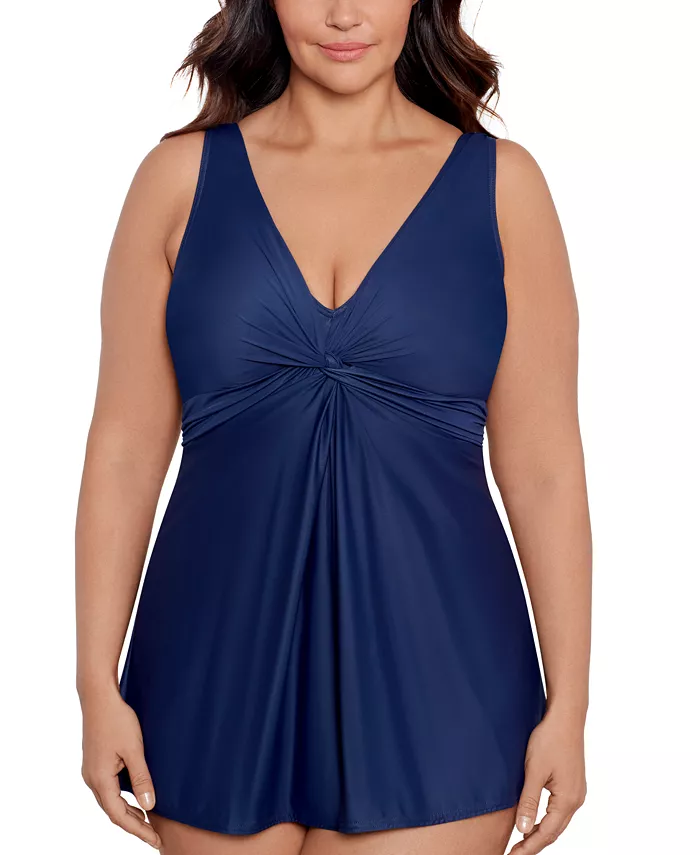 

Женское купальное платье Marais с контролем живота из коллекции Must Haves Plus Size Miraclesuit, синий