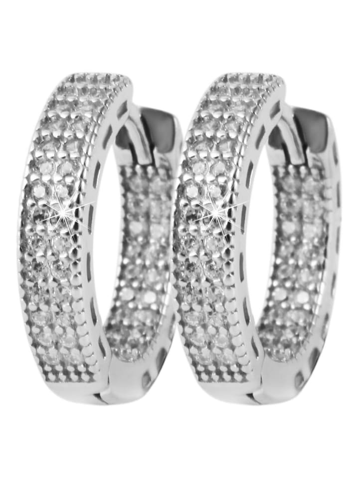 

Adeliás Женские серьги - серьги-кольца на шарнирах из серебра 925 пробы с кубическим цирконием в серебре