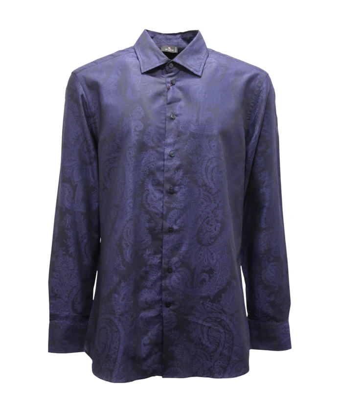 

Хлопковая рубашка, изготовленная в Италии. Etro, синий