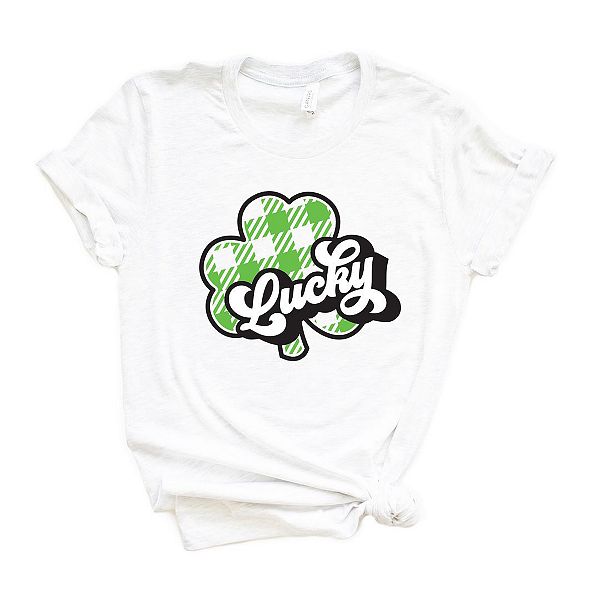 

Футболка с принтом Buffalo plaid lucky Simply Sage Market, White, Белый, Футболка с принтом Buffalo plaid lucky Simply Sage Market, White