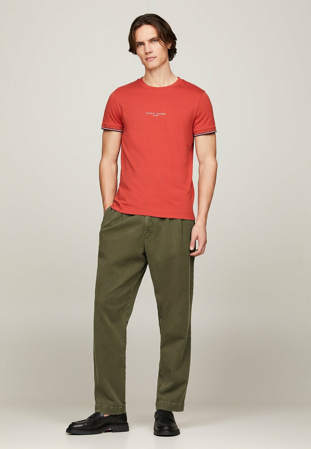 

Футболка с принтом LOGO TIPPED TEE Tommy Hilfiger, светло-красный
