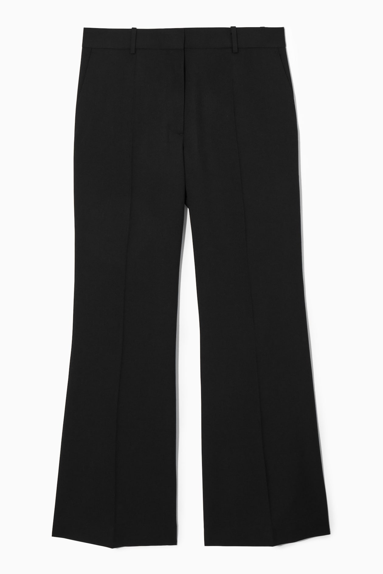 

Расклешенные шерстяные брюки-regular fit COS, черный