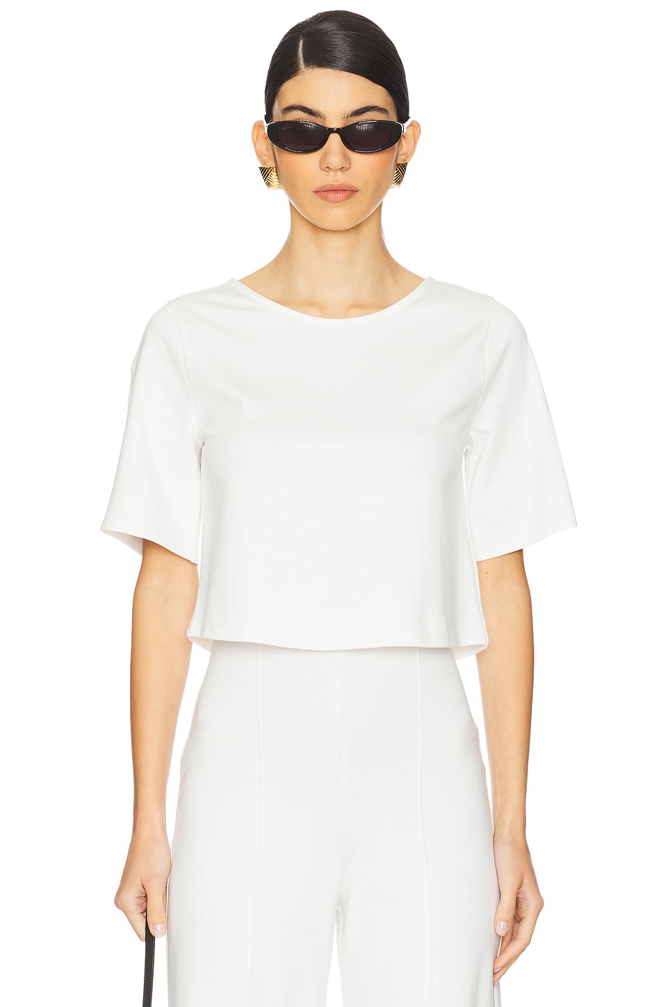 

Топ с короткими рукавами из понте Ripley Rader, off white
