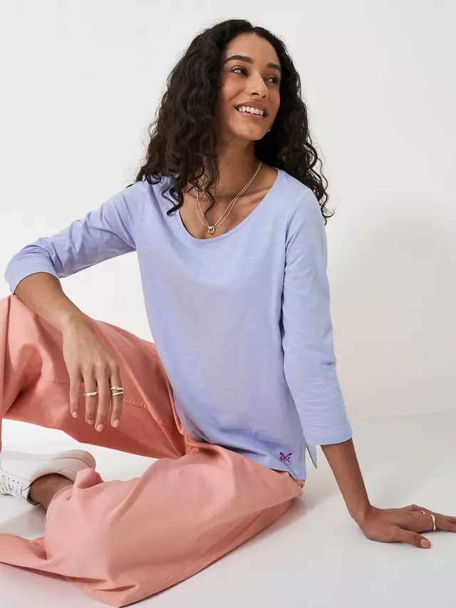 

Топ Crew Clothing Perfect Slub Scoop Neck, цвет bright/blue