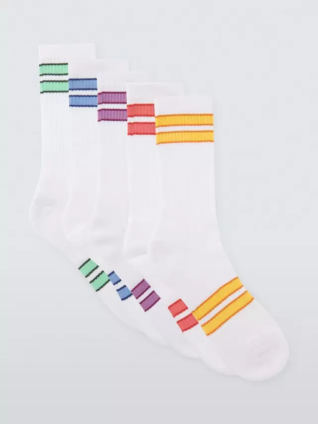 

Носки John Lewis Colour Band 5 шт, цвет white/multi