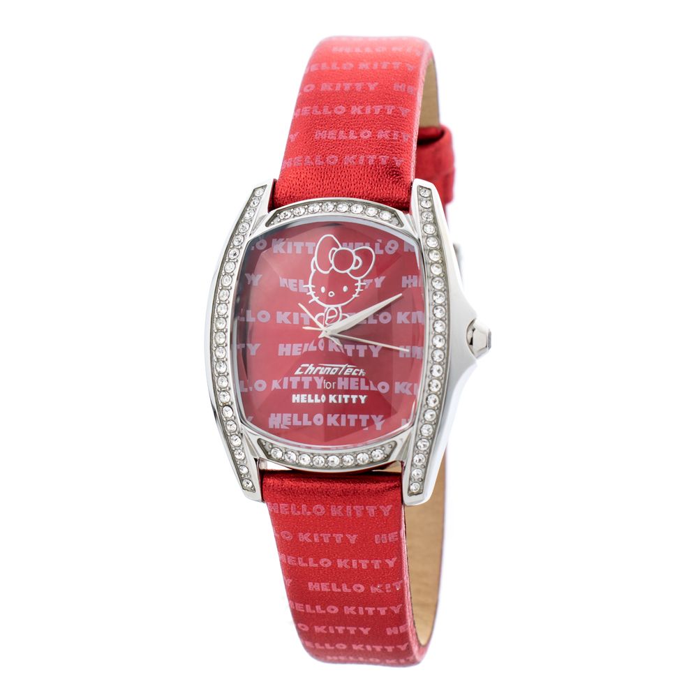 

Красные кожаные часы Chronotech