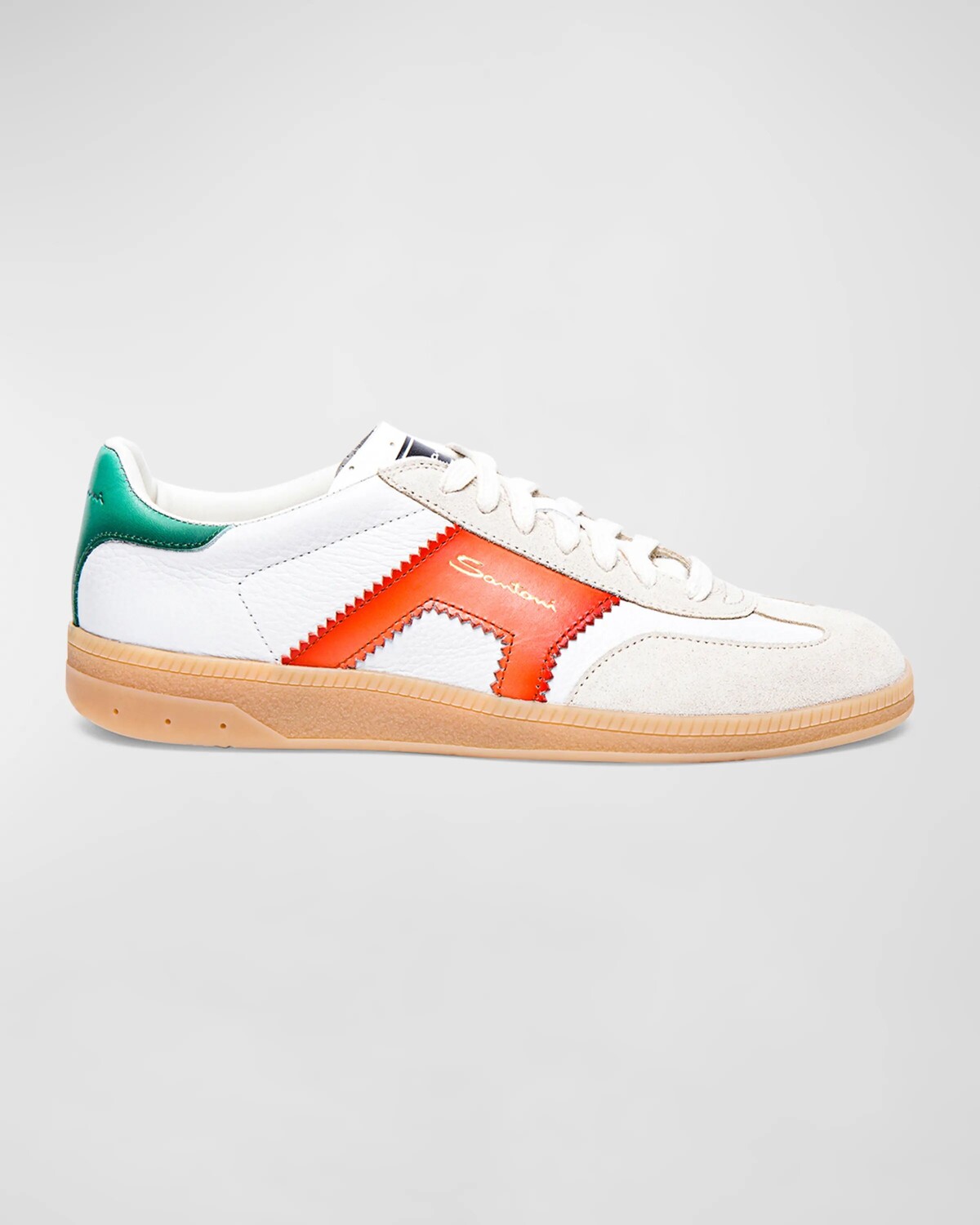 Низкие кроссовки из смешанной кожи DBA Santoni, цвет White