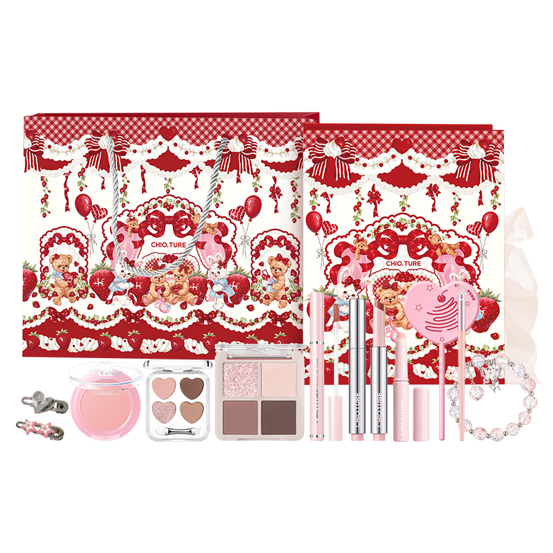 Набор для макияжа Christmas Box 10 Pcs Set: жидкая помада, румяна, тени для век CHIOTURE, style d — фото 2