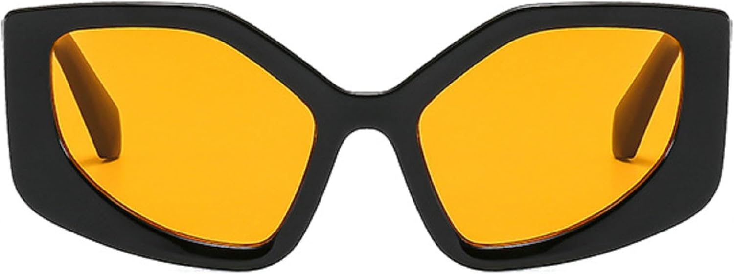 

Большие солнцезащитные очки «кошачий глаз» для женщин и мужчин, в стиле Y2K, футуристические солнцезащитные очки, реквизит для пляжной вечеринки или клуба, очки N45 mincl, Yellow