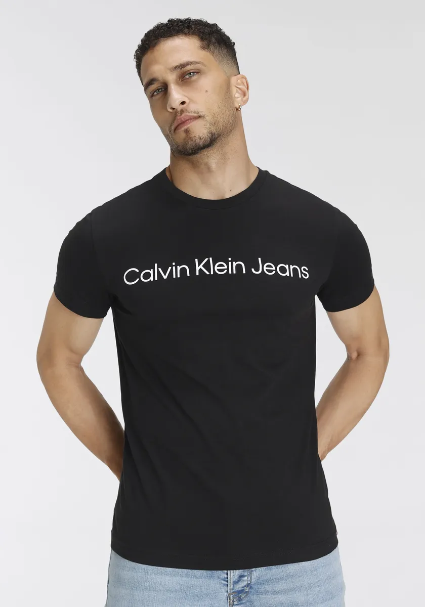

Футболка Calvin Klein Jeans "CORE INSTITUTIONAL LOGO SLIM TEE" с надписью логотипа, цвет Ck Black