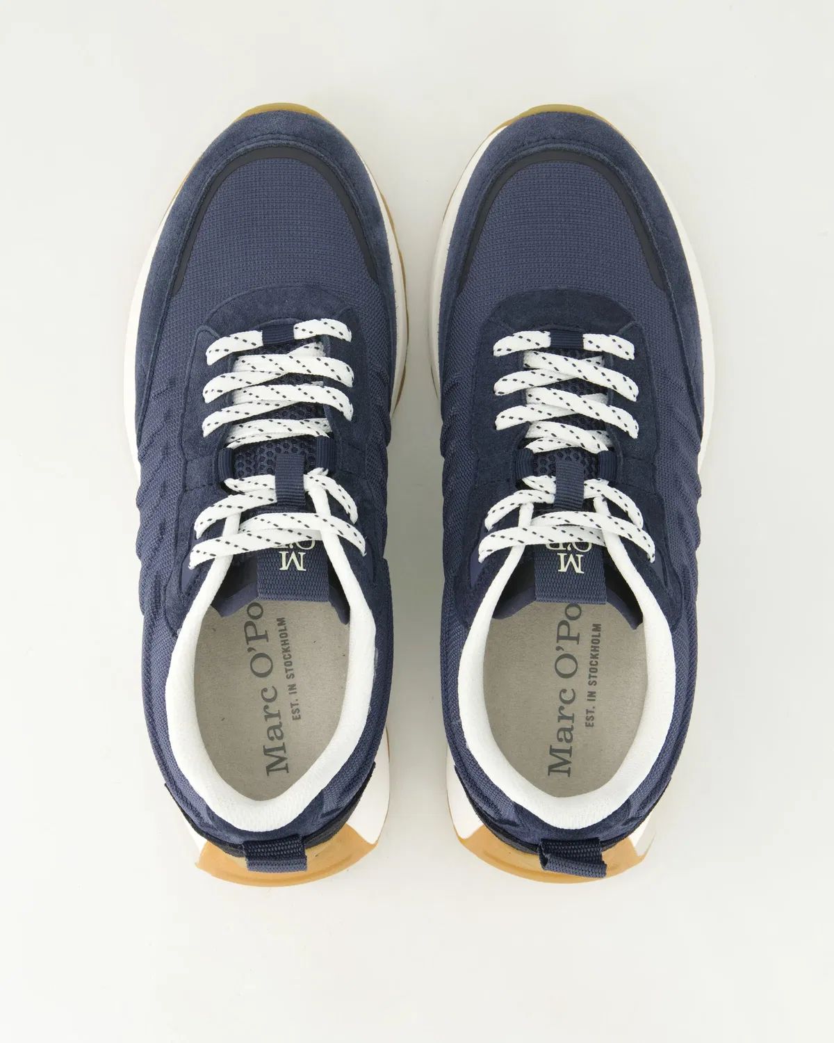 Сникерсы низкие из кожи и текстиля Marc O'Polo Shoes, синий — фото 4