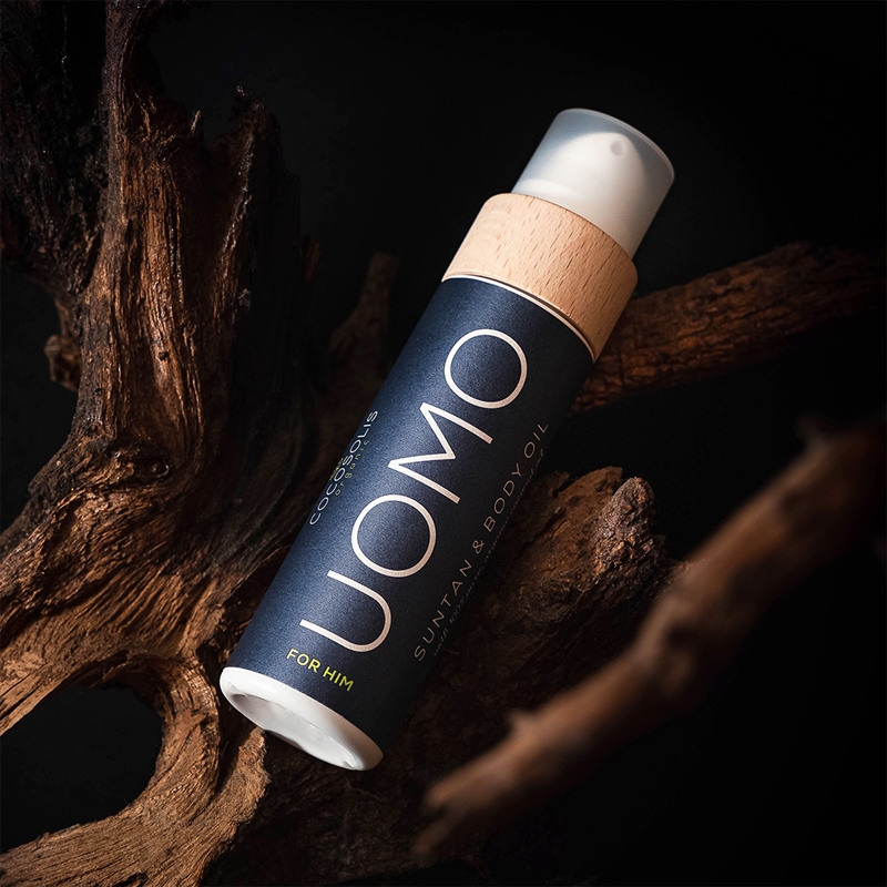 Питательное масло для загара Uomo Skin-Nourishing без солнцезащитного фактора Cocosolis, vyrams black coconut 110 мл — фото 3