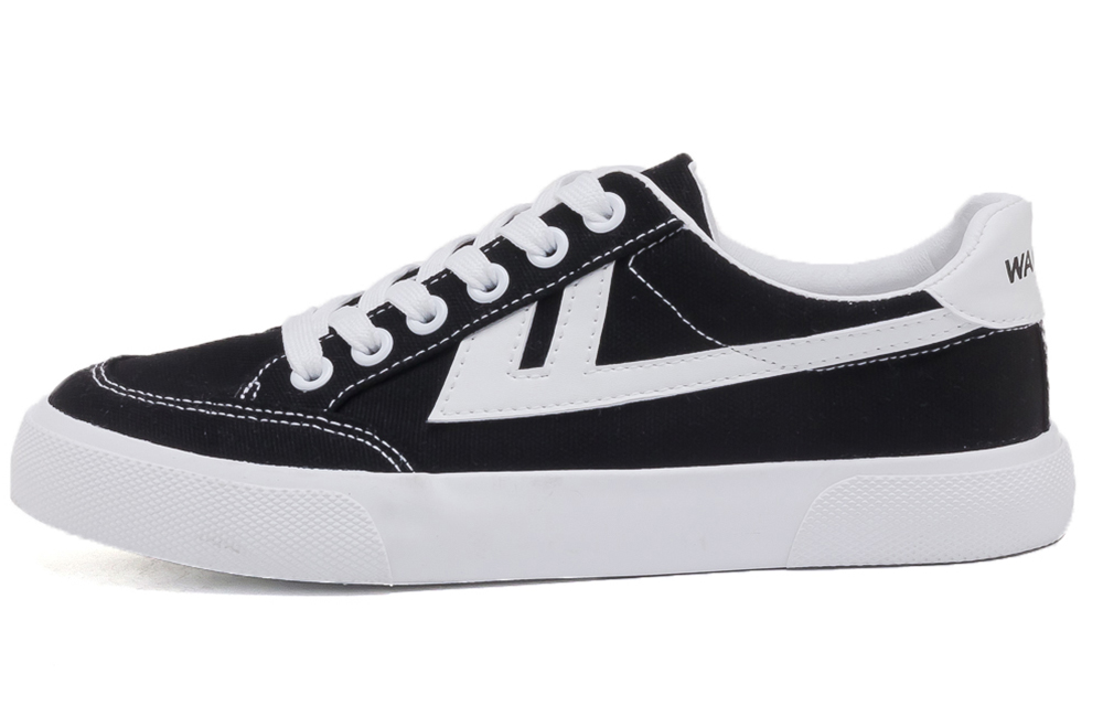 

WARRIOR Скользоустойчивые дышащие легкие низкие кеды унисекс черные черно-белые, цвет Black White