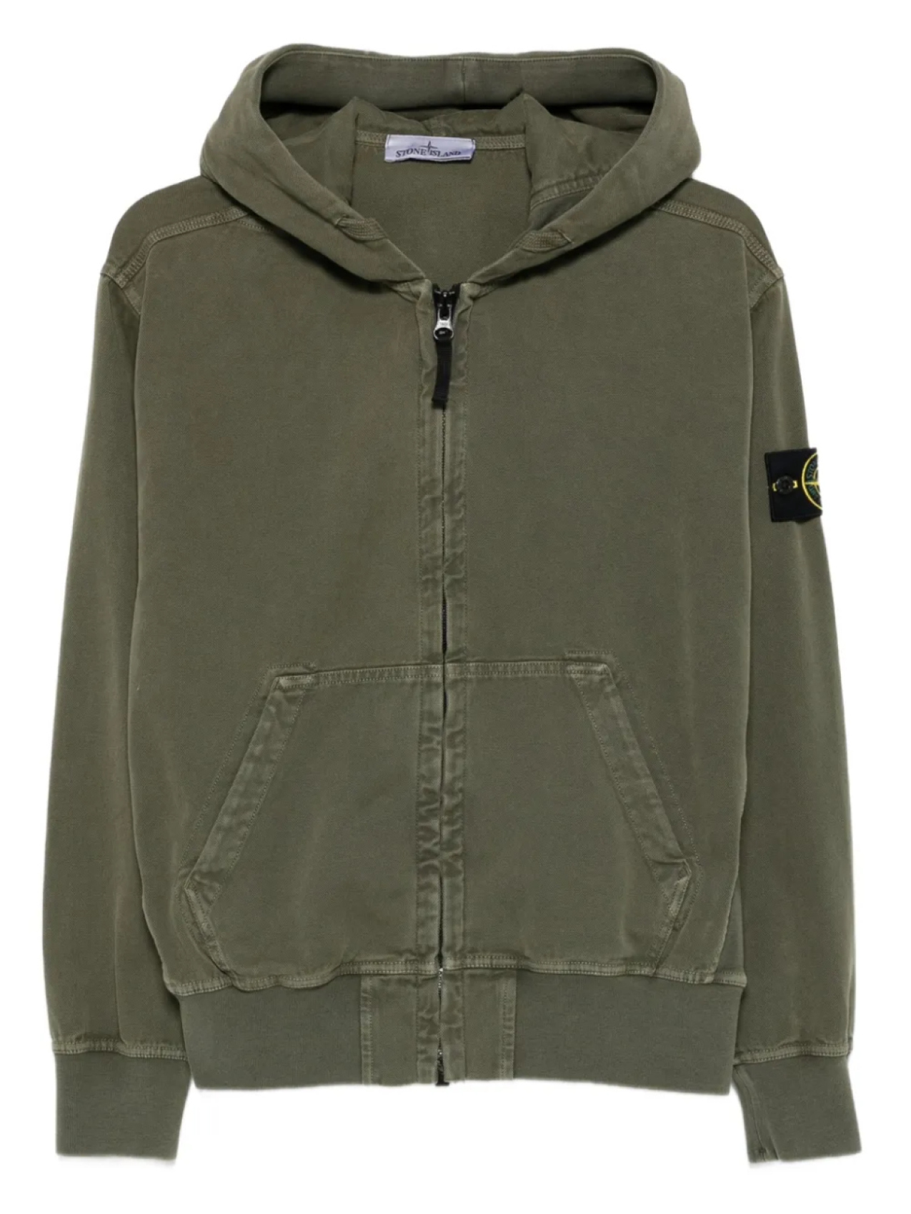 

Толстовка с капюшоном на молнии Stone Island, зеленый
