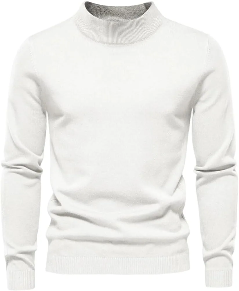 

Мужской зимний толстый свитер с высоким воротником slim fit