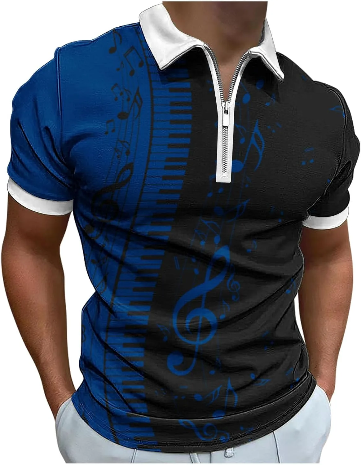 

Мужская футболка Zeiyignr с коротким рукавом и принтом Piano Music