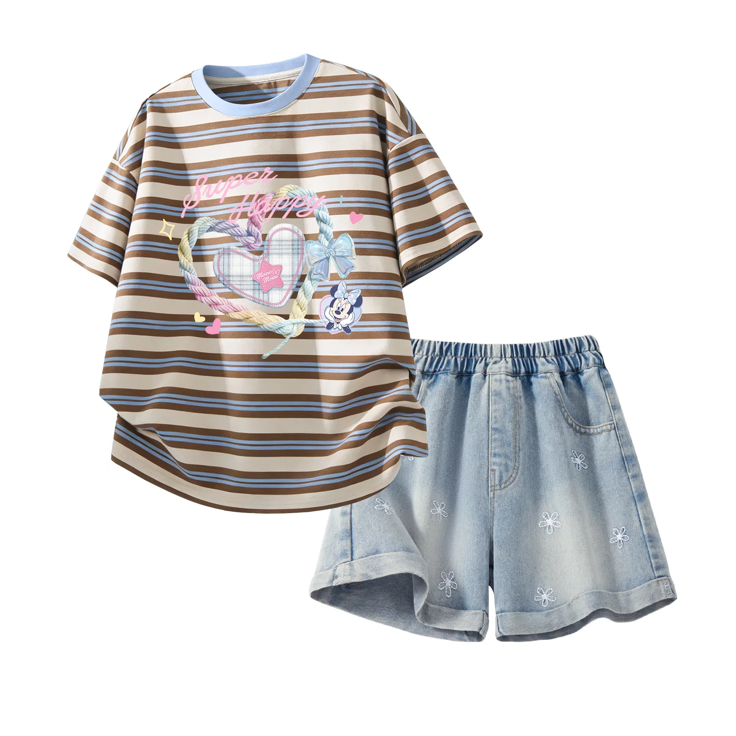 Детский спортивный костюм джоггер Disney Rainbow Heart Pink Brown — фото 3