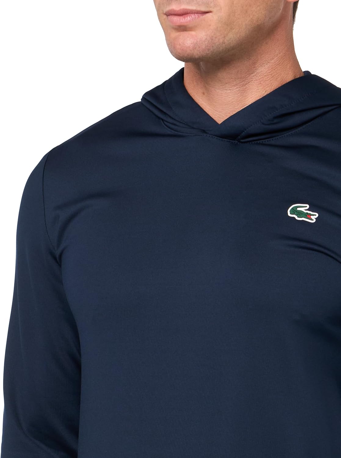 Lacoste мужская спортивная толстовка с капюшоном Ultra Dry для гольфа, Navy Blue — фото 3