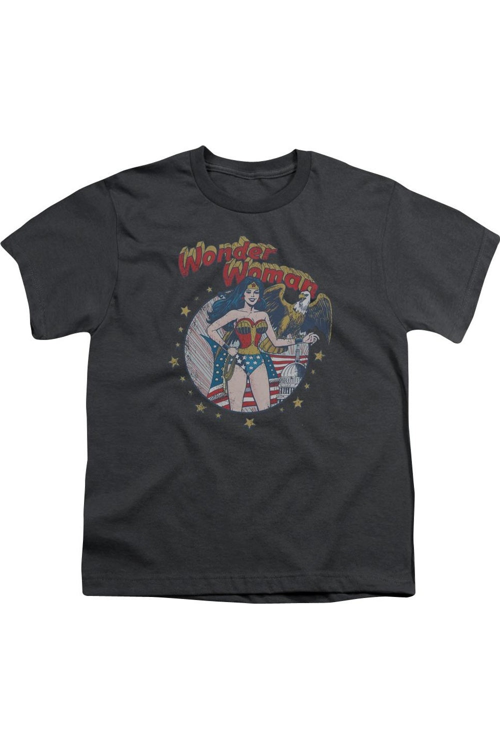 

Футболка с коротким рукавом для детей "Лига справедливости Америки: к вашим услугам" Gildan, Charcoal