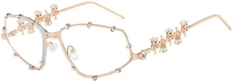 

Солнцезащитные очки с бриллиантами 2027 для женщин, винтажные, с защитой от УФ-излучения UV400, со стразами, женские, панк и мужские очки MTZJH, Rosegold