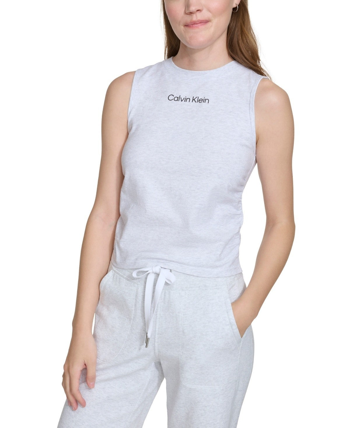 

Кальвин Кляйн Топ с запахом женский Оптик Хезер Calvin Klein, белый