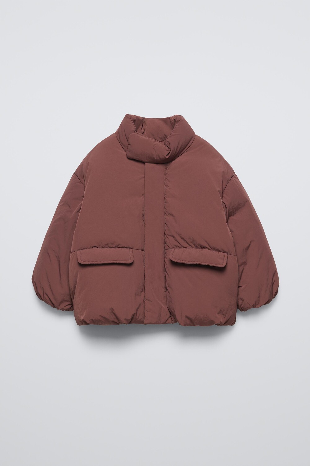

Водоотталкивающая куртка оверсайз стеганая ZARA, коричневый