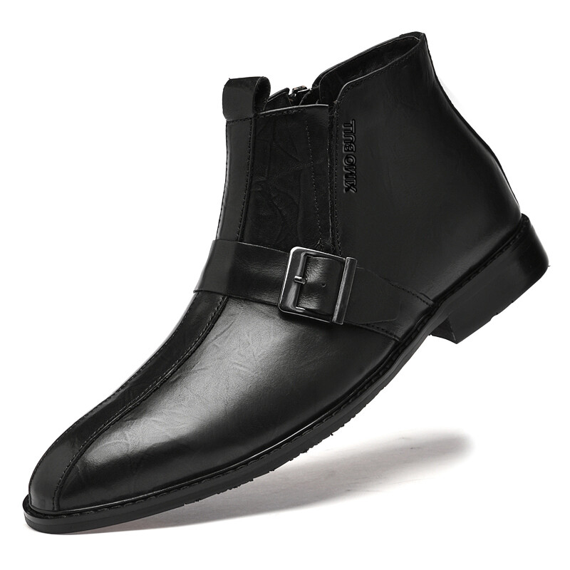 Туфли мужские Men"s Casual Men Mid-Top Ximo Bull, цвет Black Fleece-Lined — фото 3