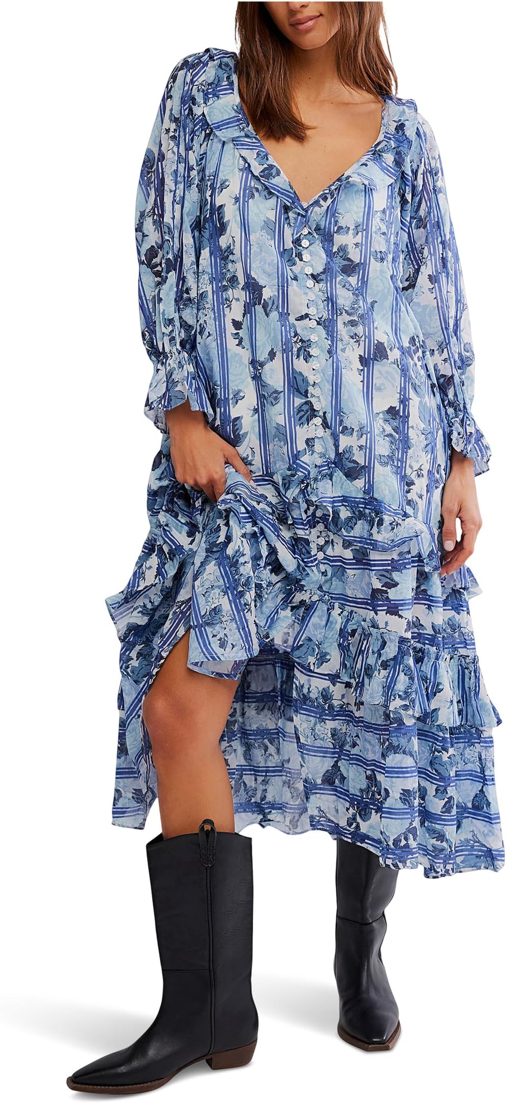 

Платье Free People Garden Wonders Maxi, цвет Blue Combo