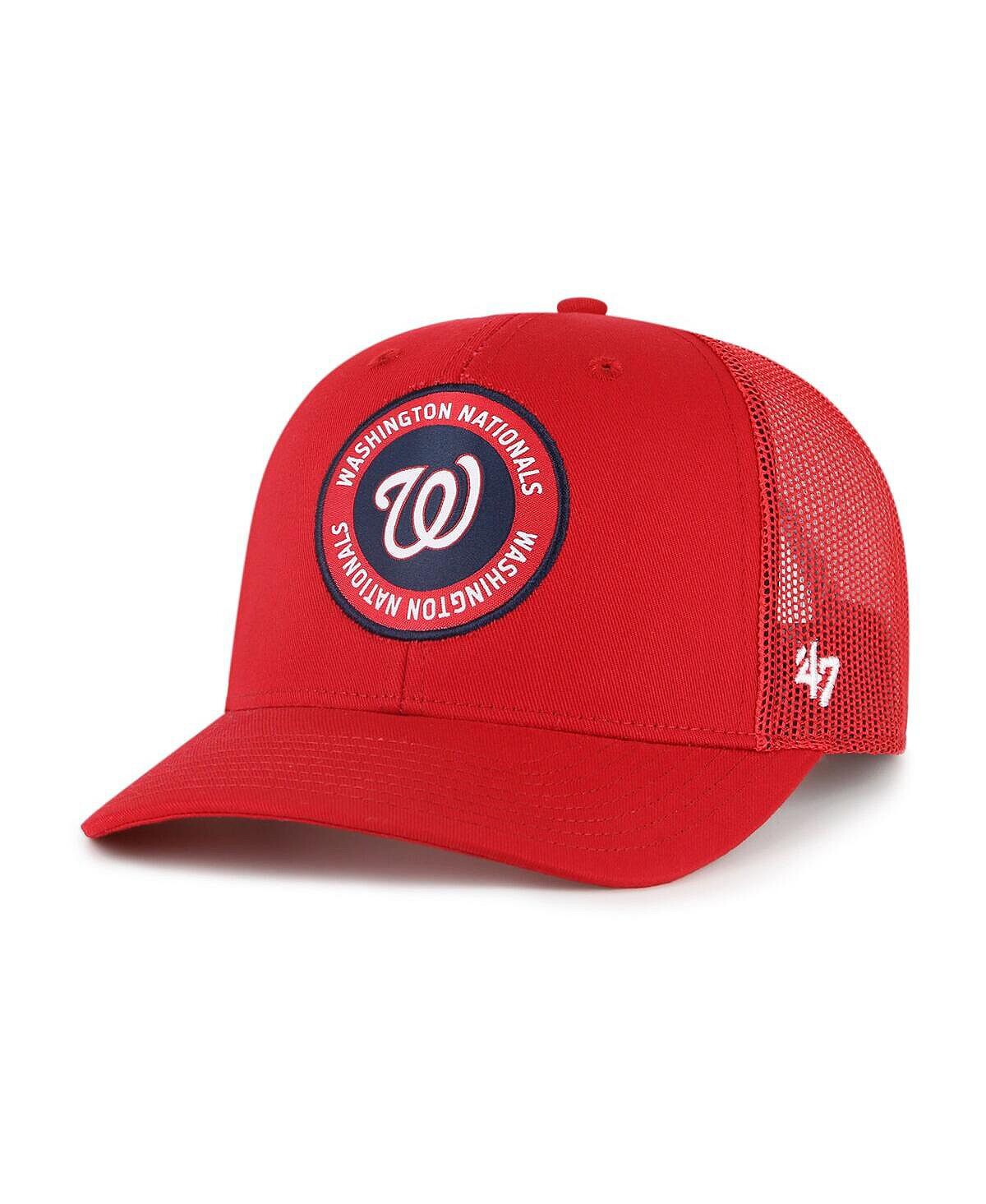 

Мужская красная регулируемая кепка Washington Nationals представляет Trucker '47 Brand