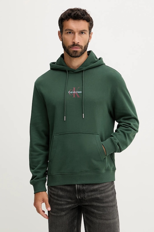 

Хлопковая толстовка Calvin Klein Jeans, зеленый
