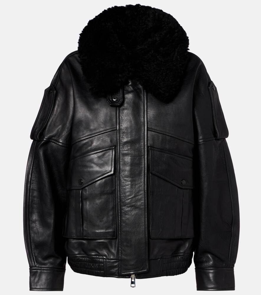 

Кожаная куртка оверсайз Avril Agolde, Black