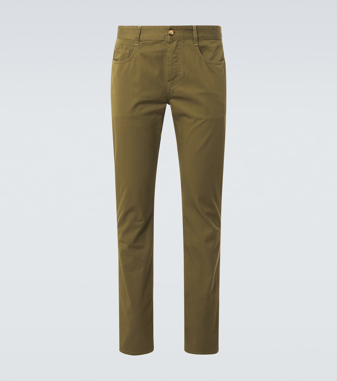 

Узкие брюки средней посадки Saint Laurent, Authentic Kaki