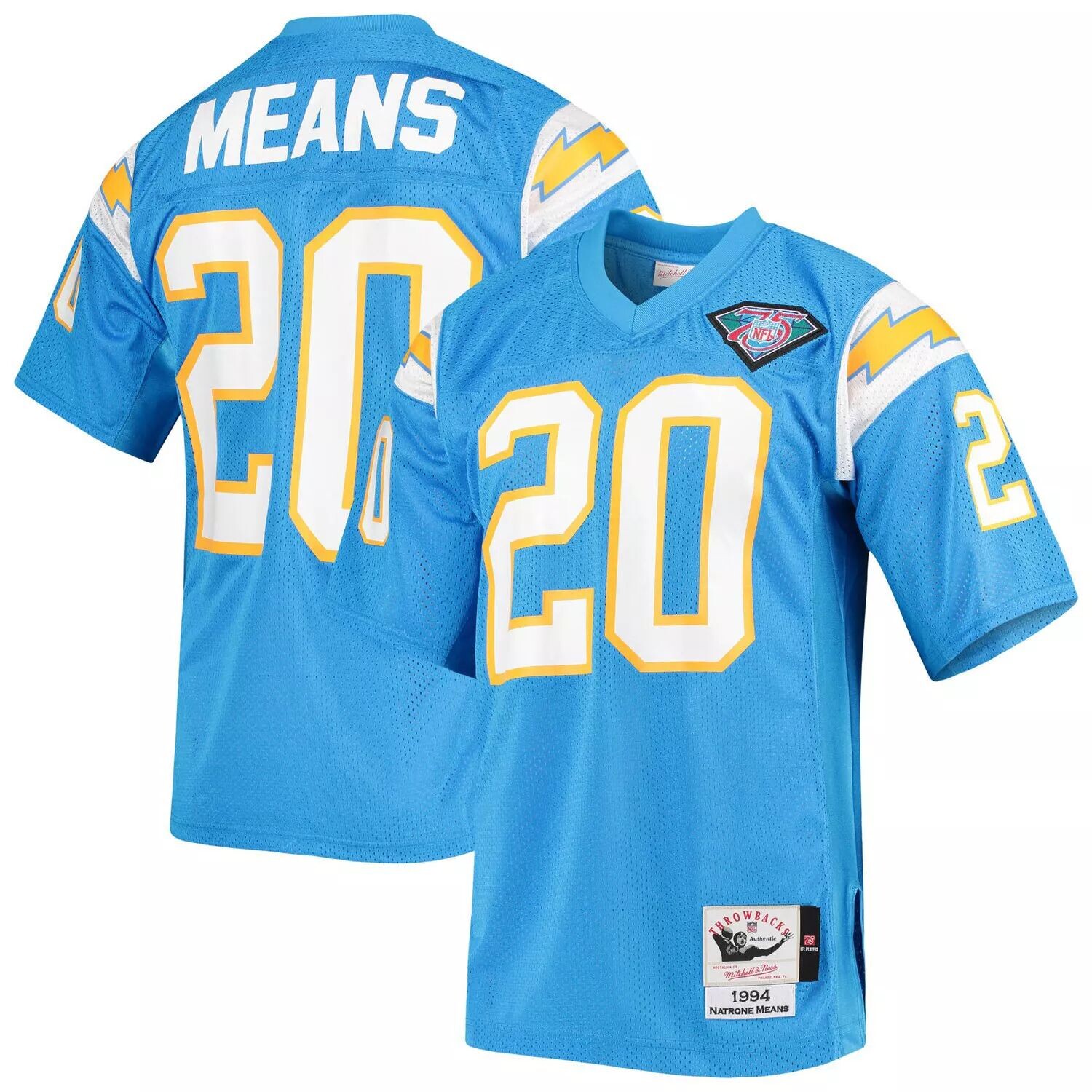 

Мужская футболка Mitchell & Ness Natron Means Powder Blue Los Angeles Chargers Authentic Retired Player