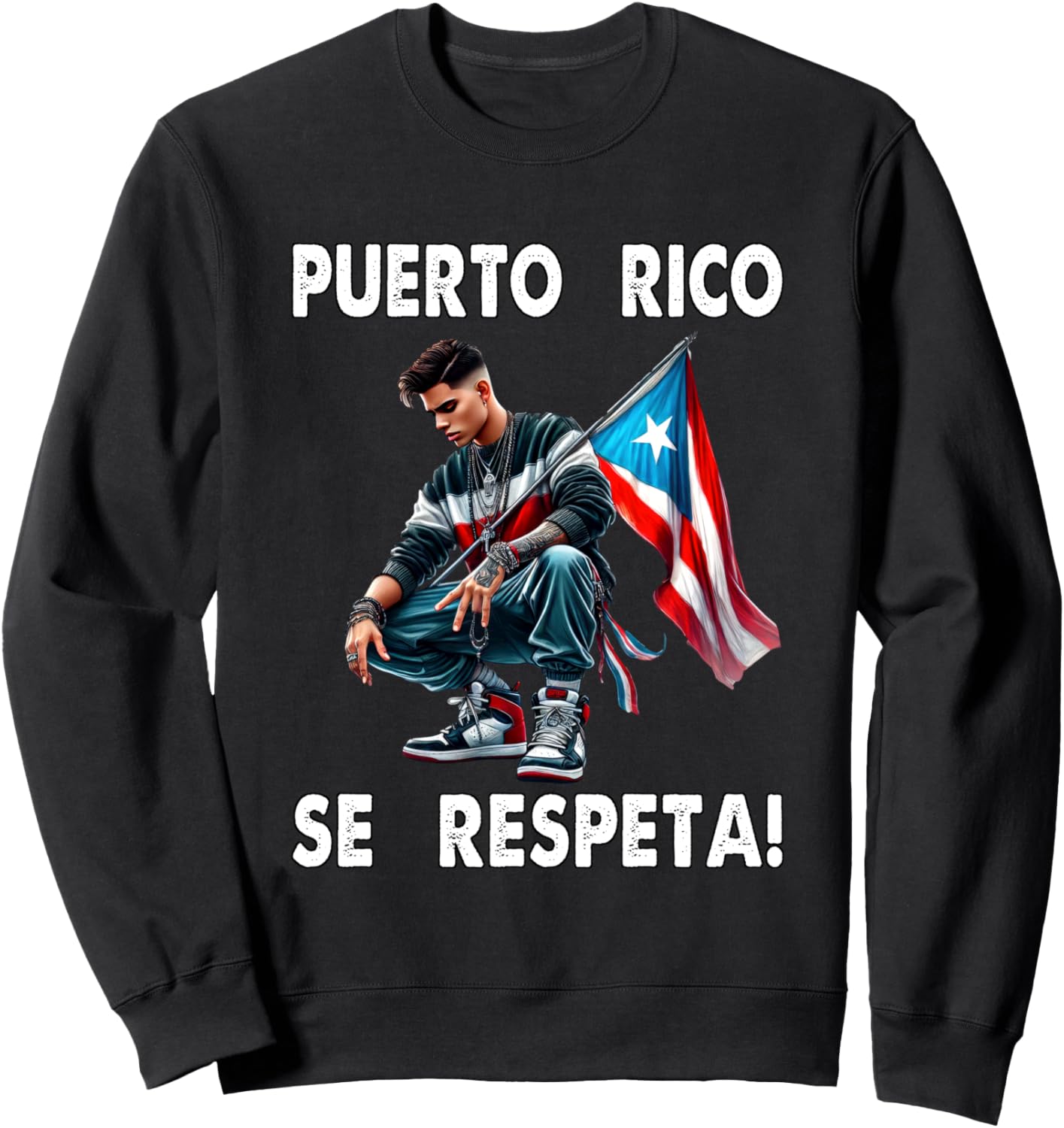 

Пуэрто-Рико Cerespeta Boricua Толстовка с флагом Man Respect PR Protest Puerto Rico Se Respeta Collection, More Here, черный